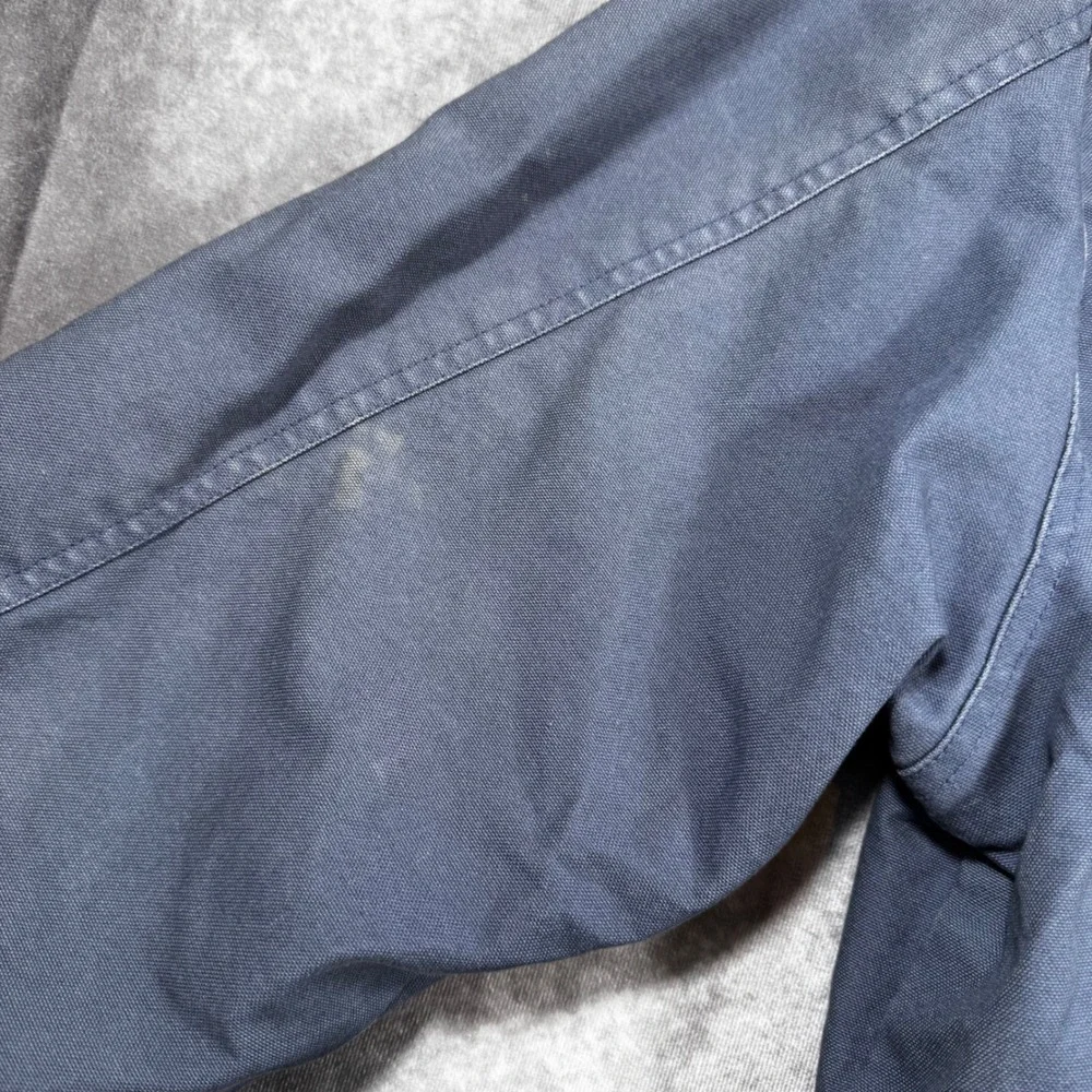 Harley Davidson Classic V-Twin Canvas Bomber Jacket Blue Gray Mens Large Vintage